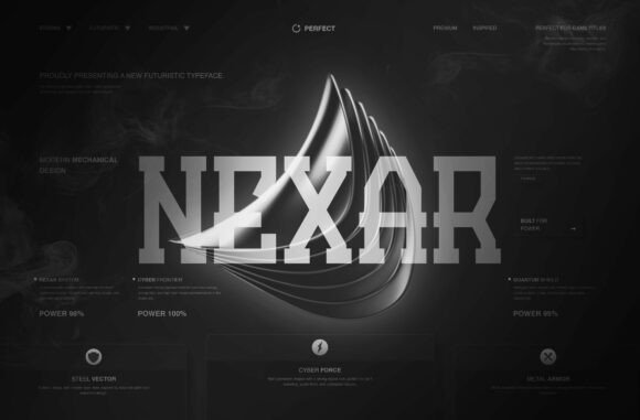 NEXAR: The Futuristic Industrial Typeface for Bold Designs