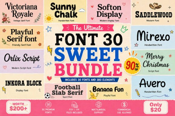Sweet Mega Bundle: A Versatile Font Collection for Designers