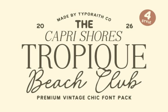 Tropique Beach Club: Vintage Chic Font for Coastal Elegance